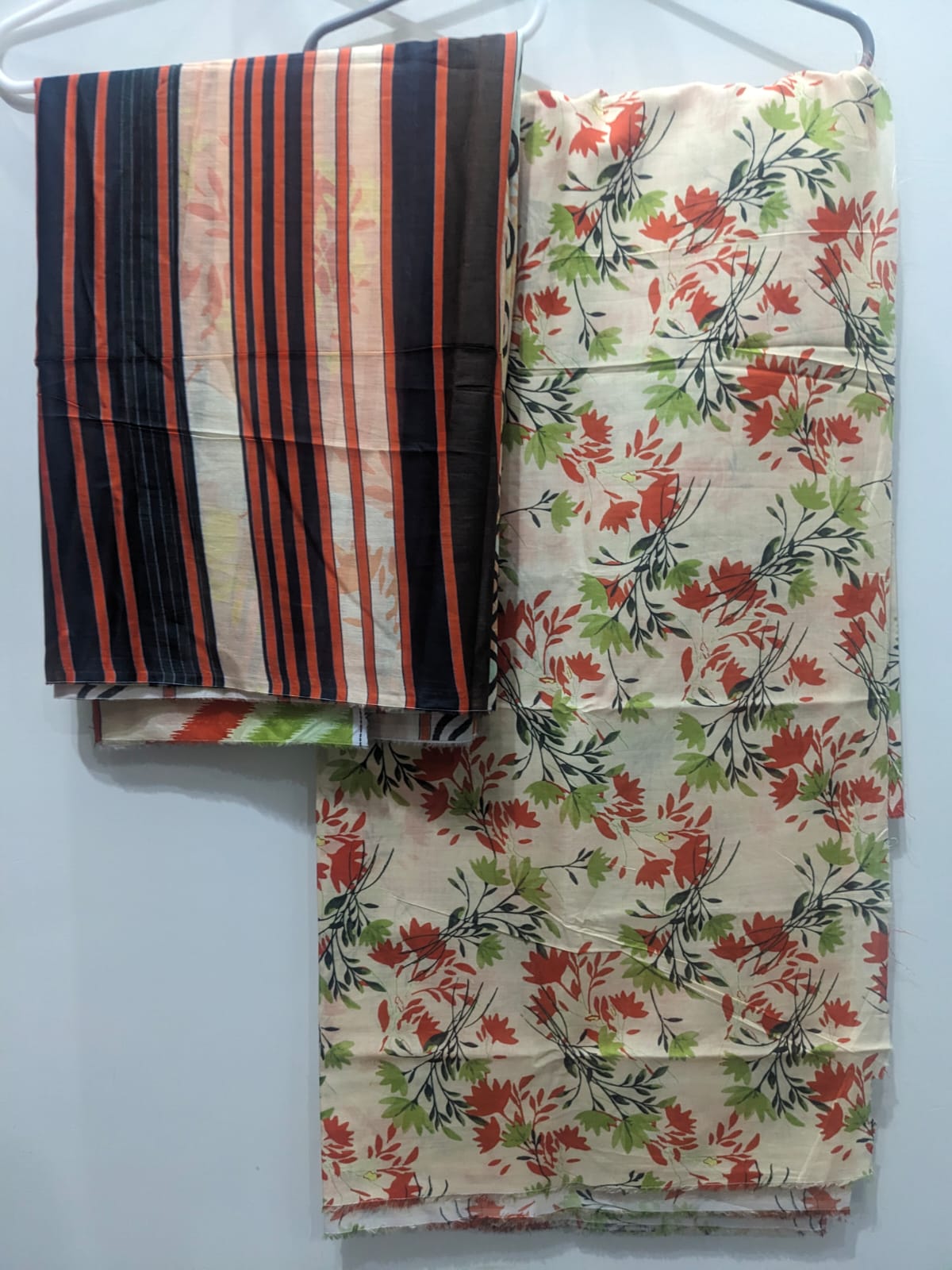 Beige 3 Piece Suit – Same Print Shirt & Trouser with Separate Dupatta