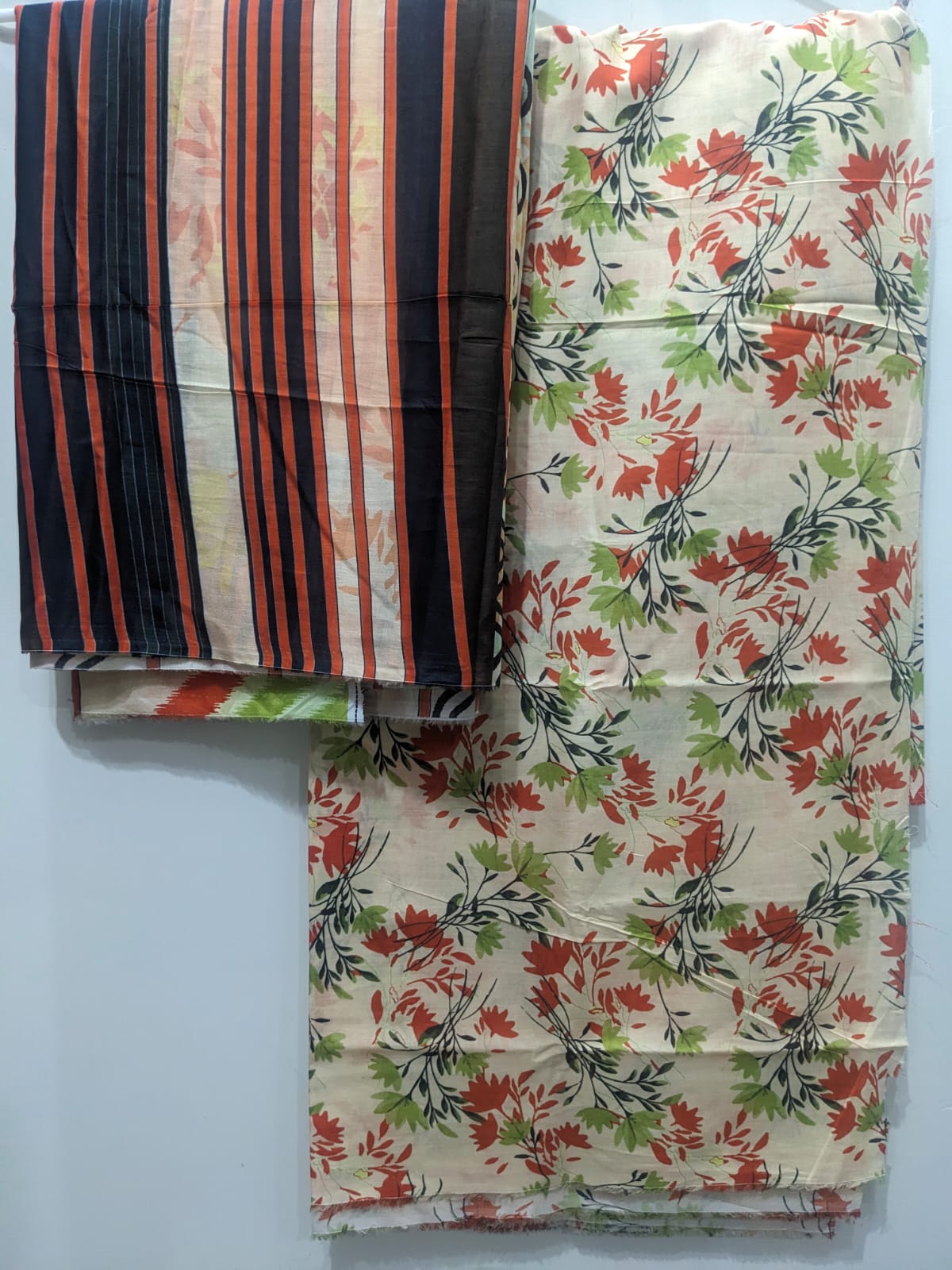 Beige 3 Piece Suit – Same Print Shirt & Trouser with Separate Dupatta - Product Image 2