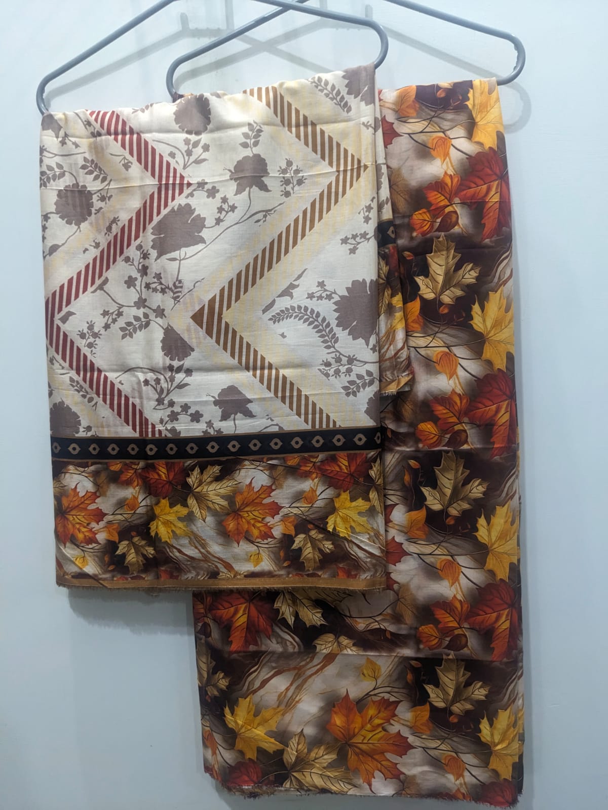 Autumn Leaf 3 Piece Suit – Same Print Shirt & Trouser with Separate Dupatta