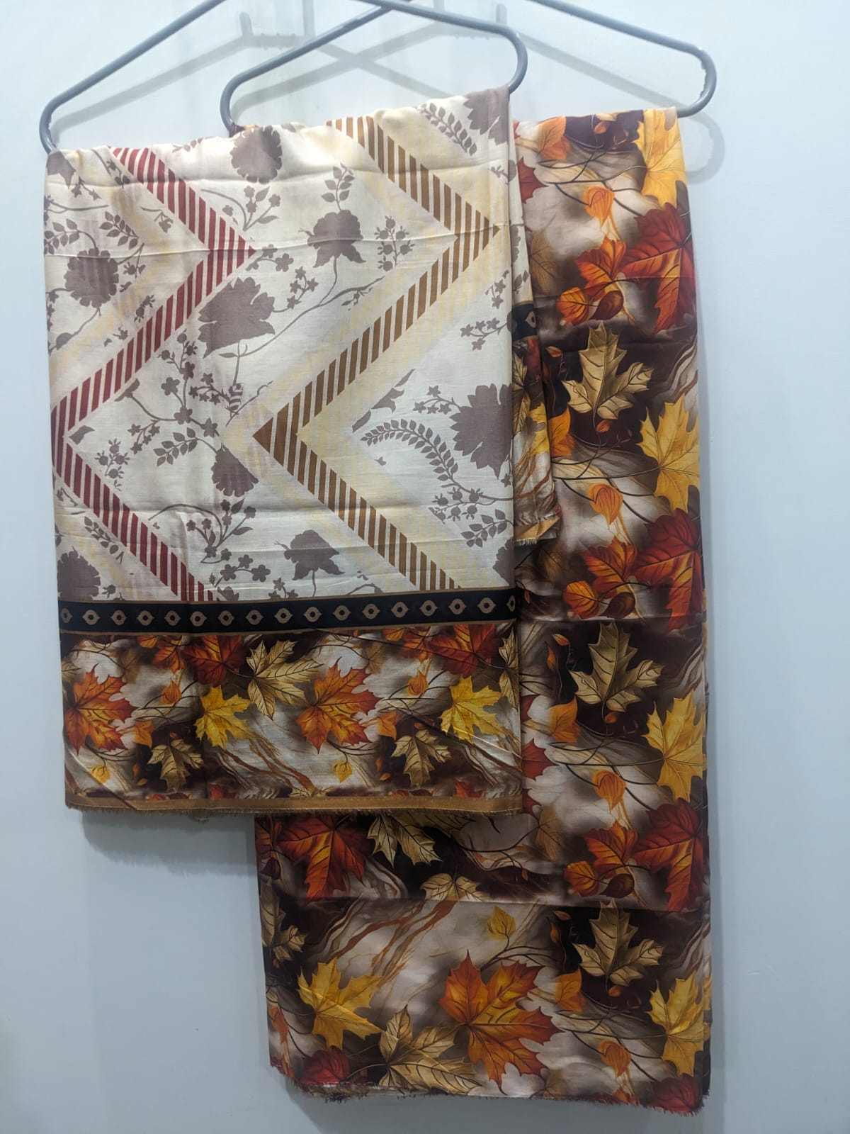 Autumn Leaf 3 Piece Suit – Same Print Shirt & Trouser with Separate Dupatta - Product Image 2
